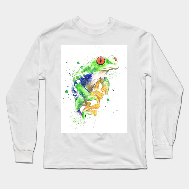 tree frog Long Sleeve T-Shirt by Liza's Brushes